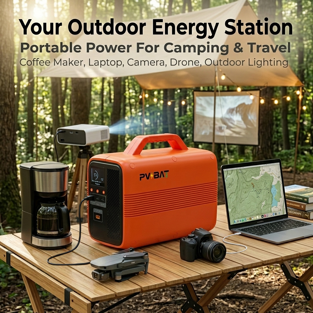 pvbat 500w 1000wh portable outdoor power station