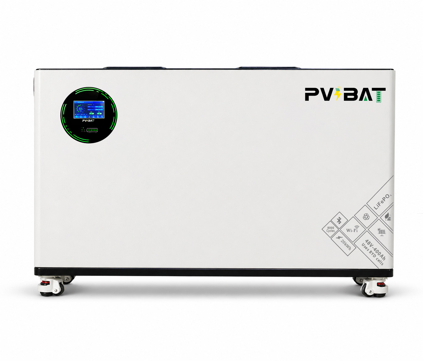 20.48kwh lifepo4 battery module | 51.2v 400ah wall mounted solar battery storage system