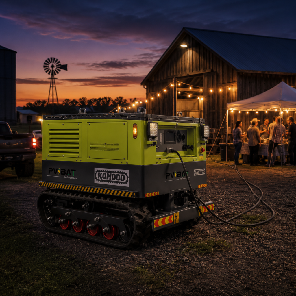 KOMODO-72 100kWh All-Terrain Mobile Power Station for Farms, Events, and Emergency Backup