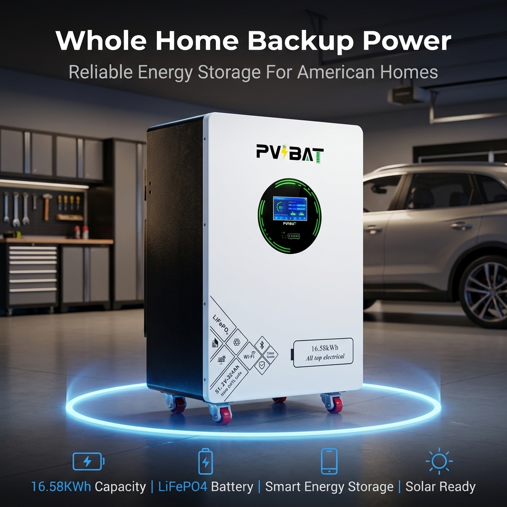 pvbat 16.5kwh lifepo4 storage battery