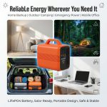 pvbat 500w 1000wh portable outdoor power station