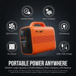 pvbat 500w 1000wh portable outdoor power station