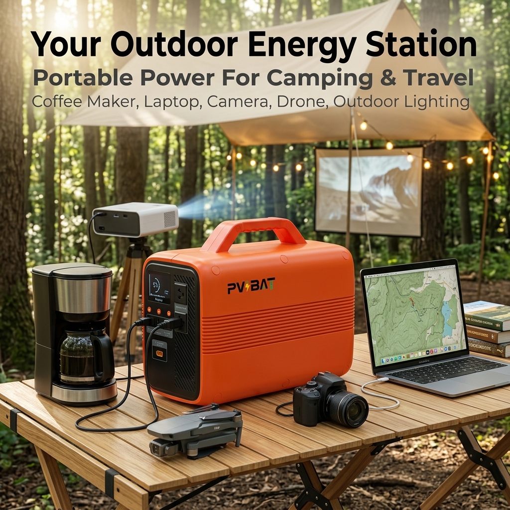 pvbat 500w 1000wh portable outdoor power station