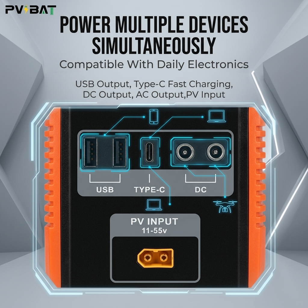 pvbat 500w 1000wh portable outdoor power station