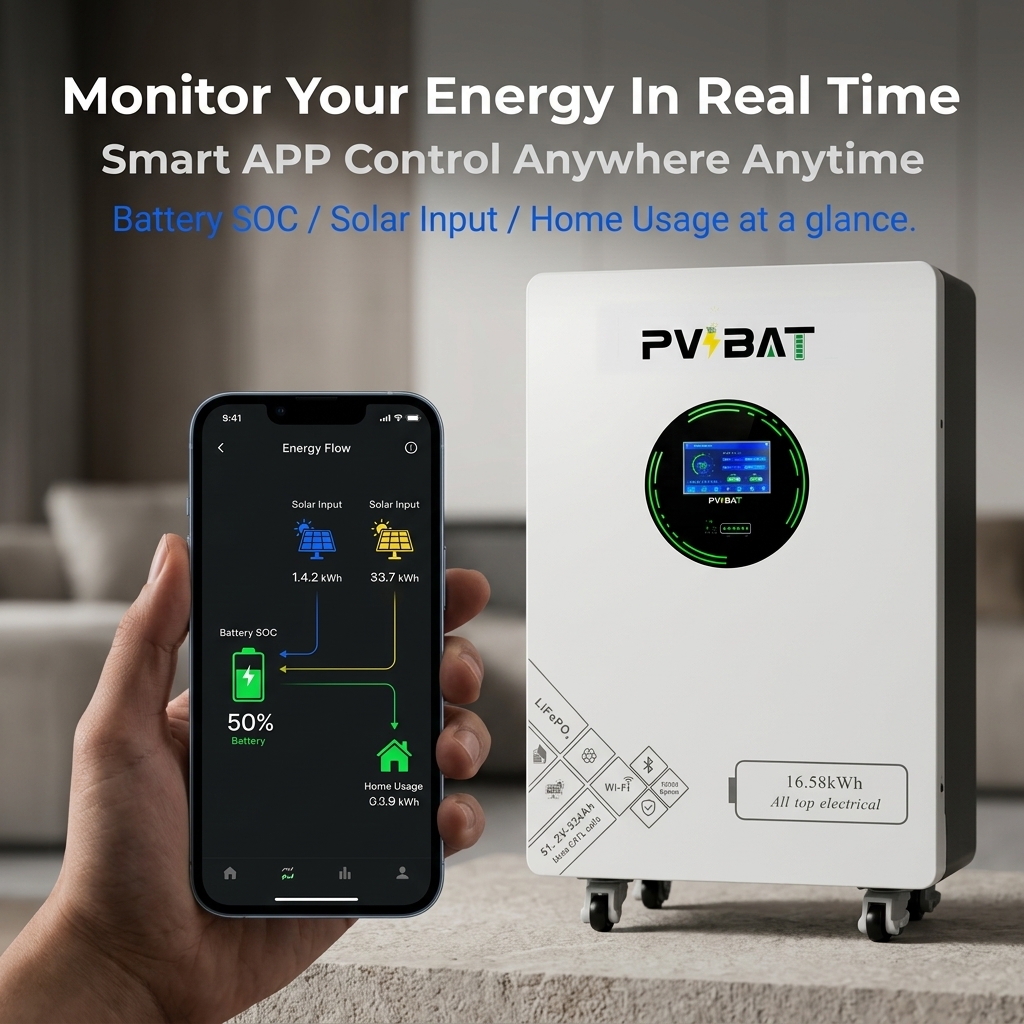 pvbat 16.5kwh lifepo4 storage battery