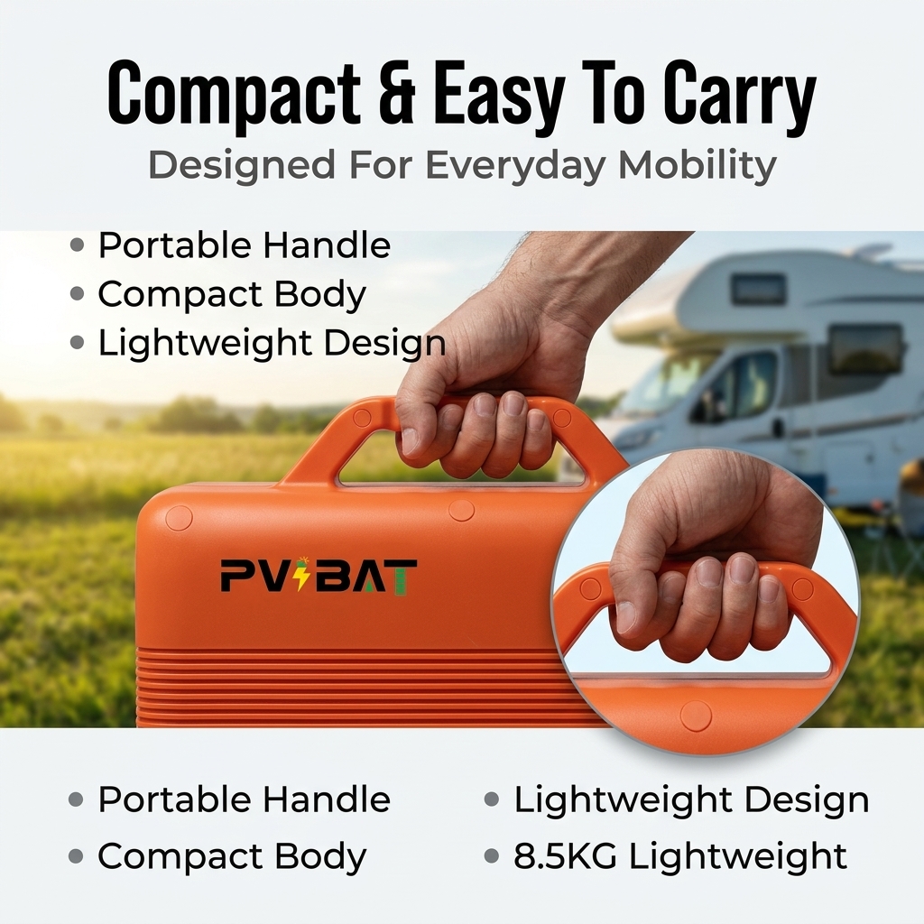 pvbat 500w 1000wh portable outdoor power station