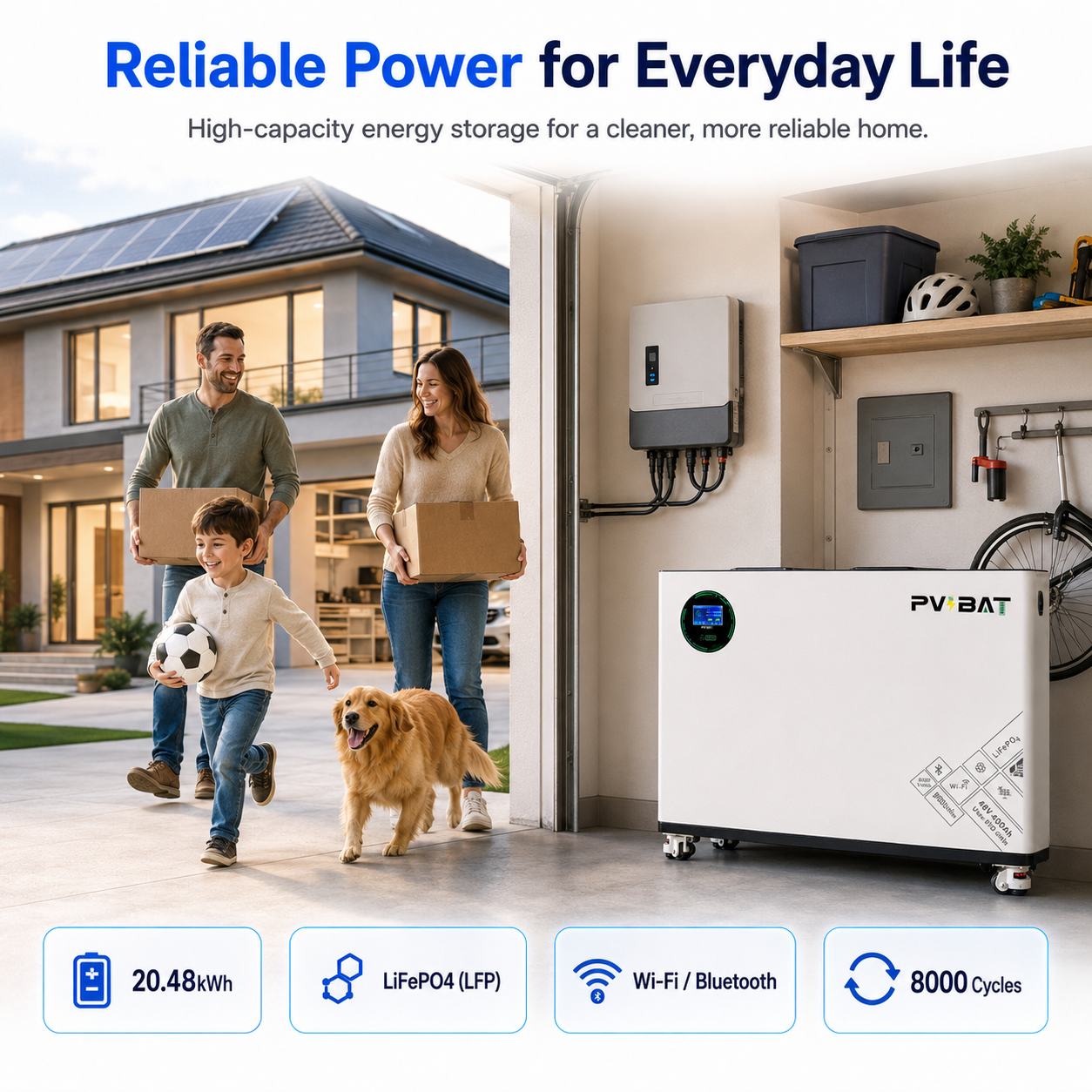 BEAR-48G1 20.48kWh Wall-Mounted LiFePO4 Battery Module