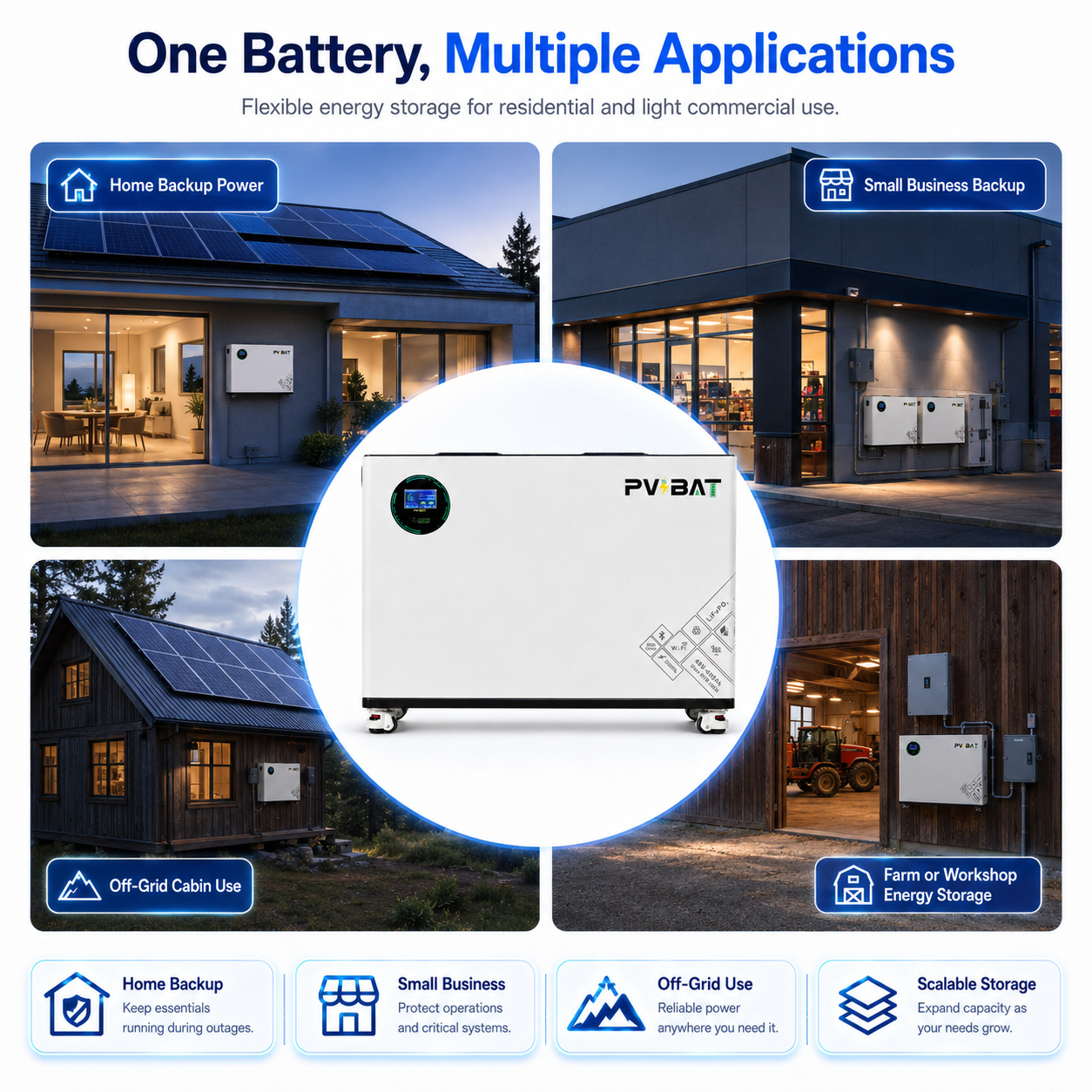 BEAR-48G1 20.48kWh Wall-Mounted LiFePO4 Battery Module