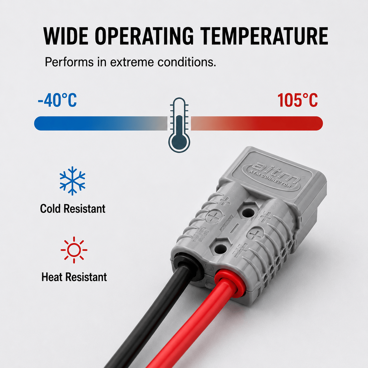 SB50 Connector Cable 50A 600V 10AWG Tinned Copper Battery Power Cable (Male to Male, 2FT)