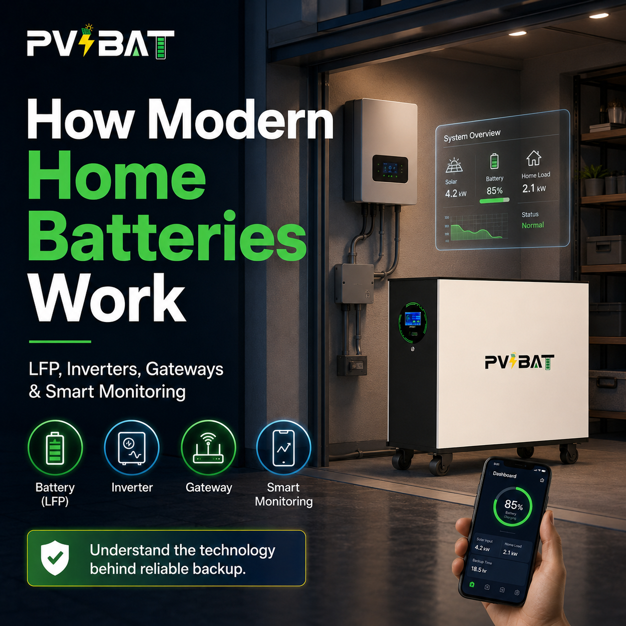 How Home Batteries Work LFP, Split-Phase Power, Inverters & Monitoring