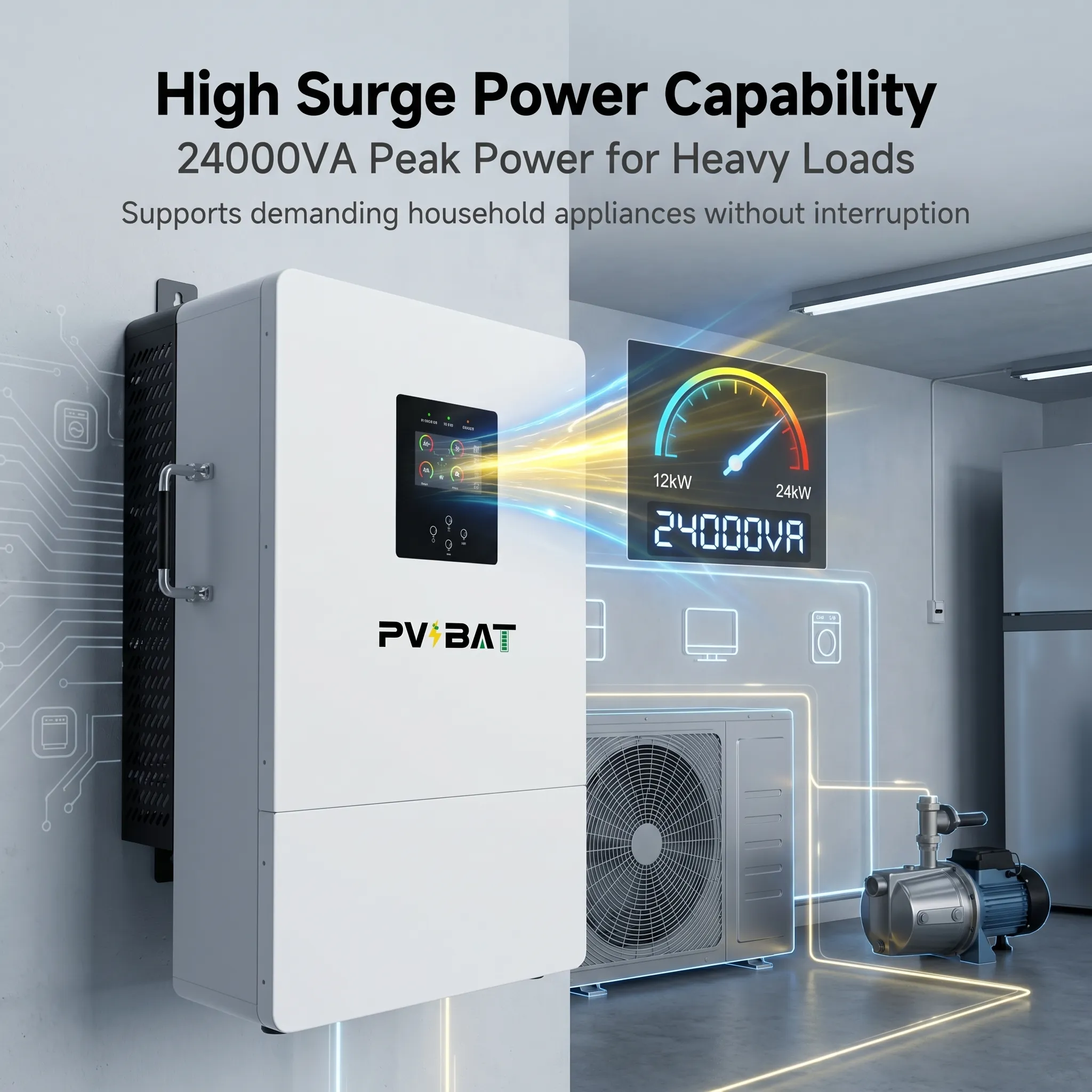 PVBAT L2P G2 IP66 12kW Split Phase Hybrid On/Off-Grid Energy Storage Inverter