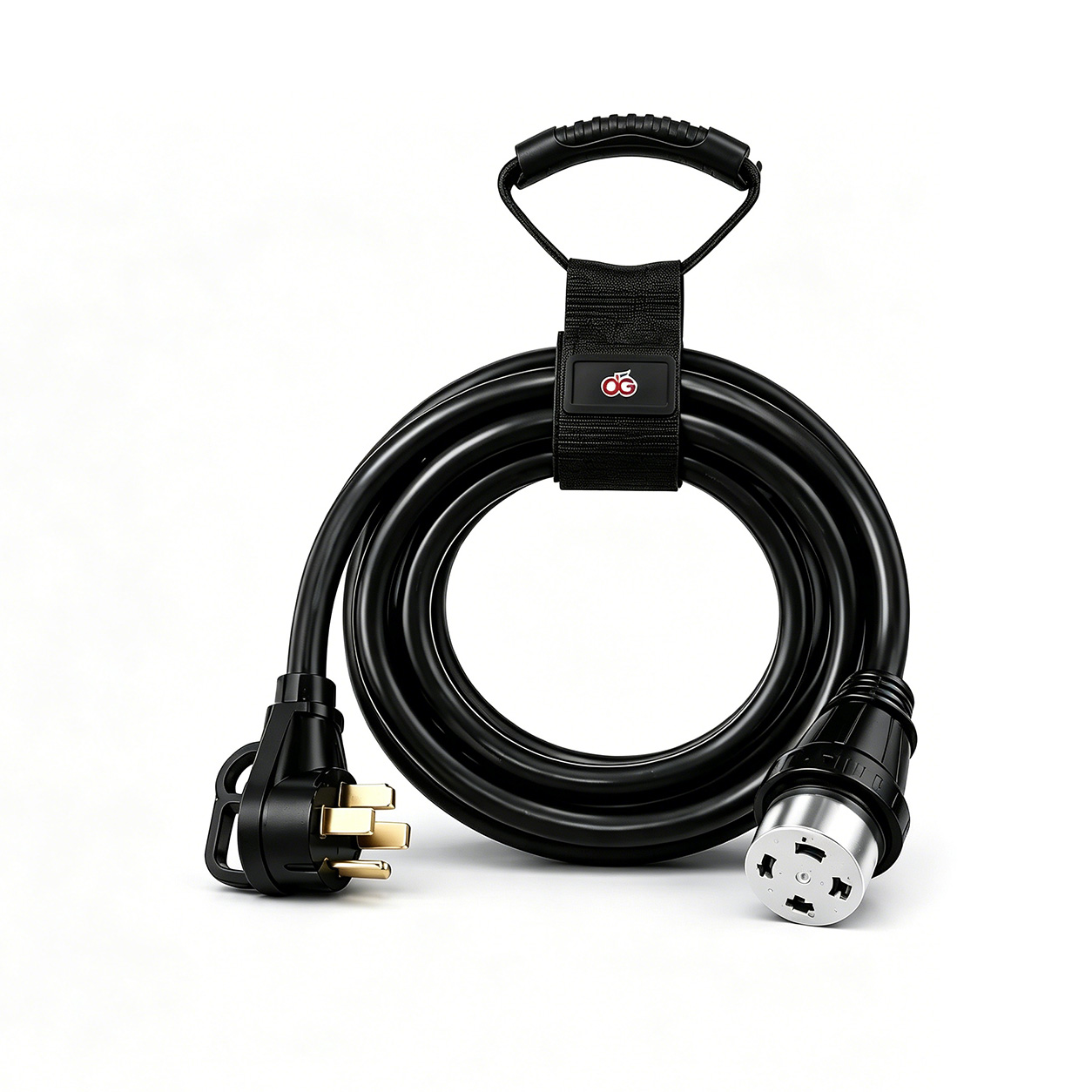 50 Amp RV Extension Cord — NEMA 14-50P to 14-50R, 125/250V, 10FT Heavy-Duty STW, Copper, IP65 Rated Connectors