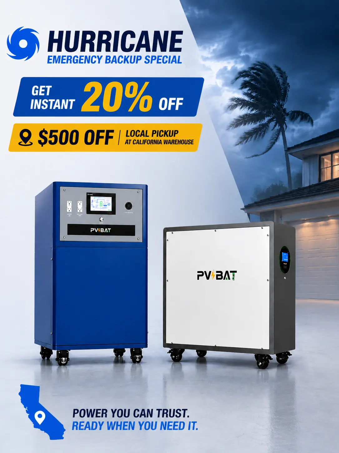 PVBAT Tiger T4-72 and Elephant 48628 energy storage systems